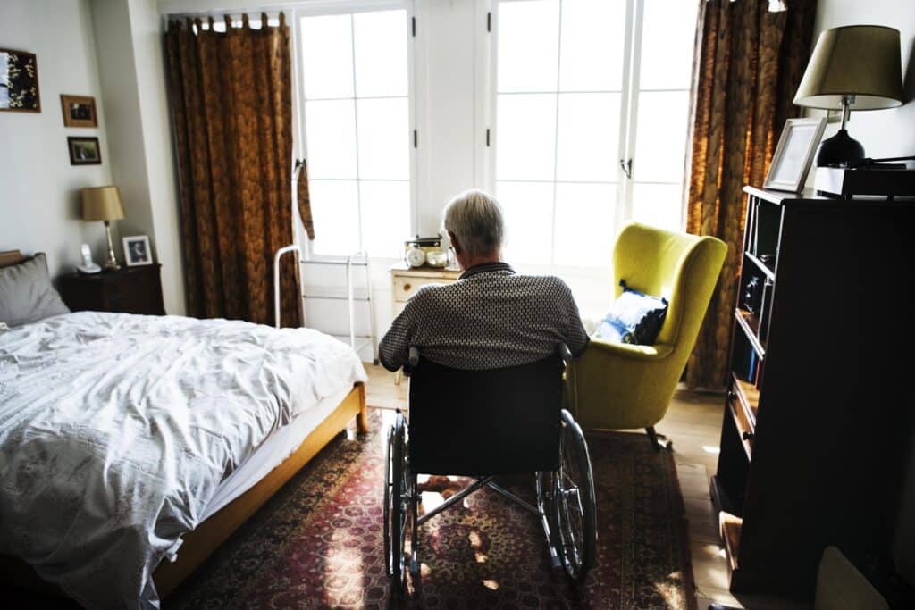 patient in wheelchair