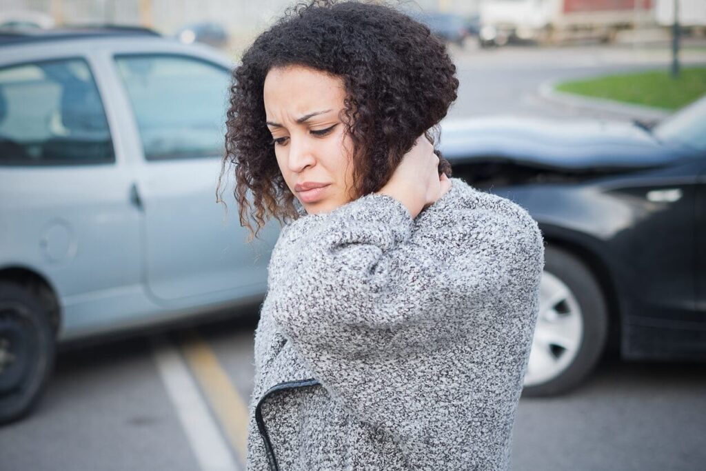 woman with neck pain