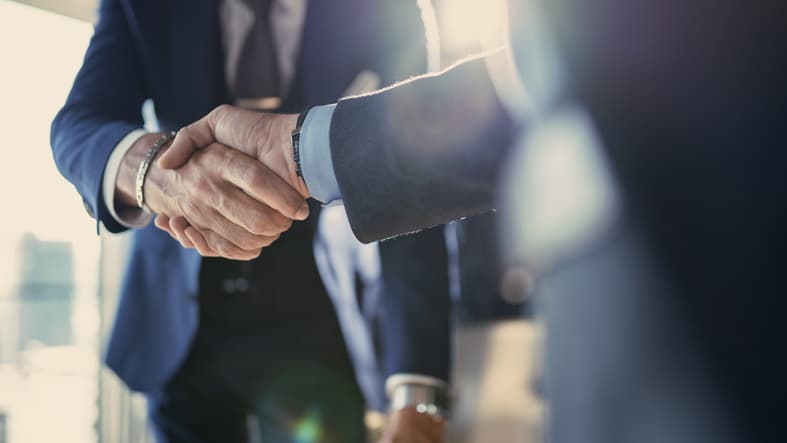 Two men shaking hands