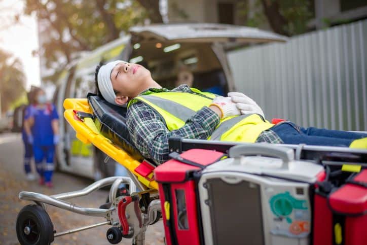 accident injured man's head