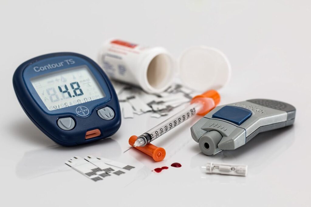 Diabetes testing materials and insulin