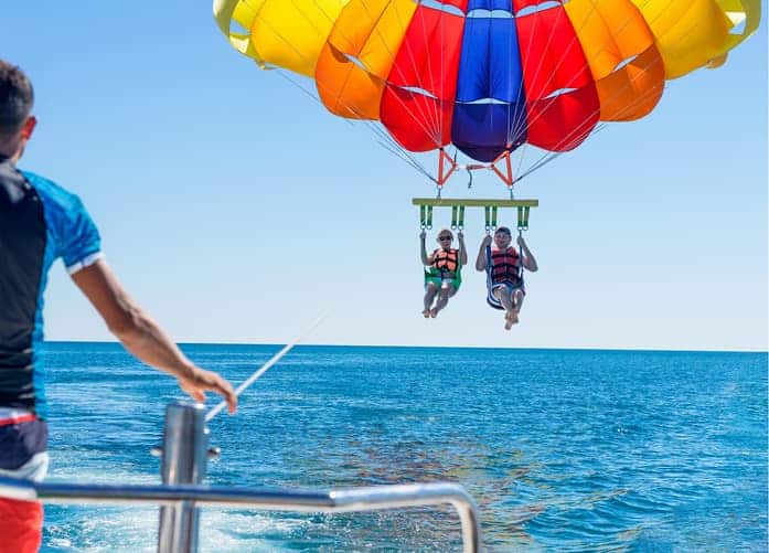 couple Parasailing on Miami Beach