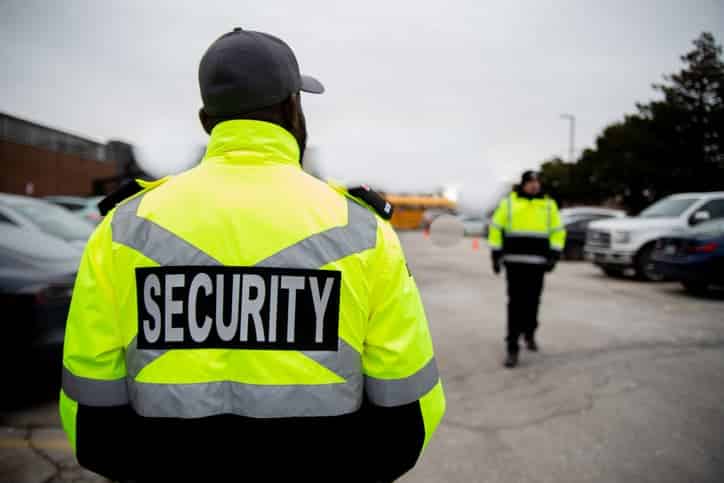 security guards working outside