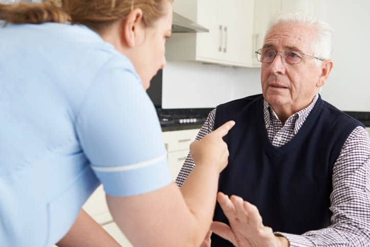 Nurse Yelling at Old Man