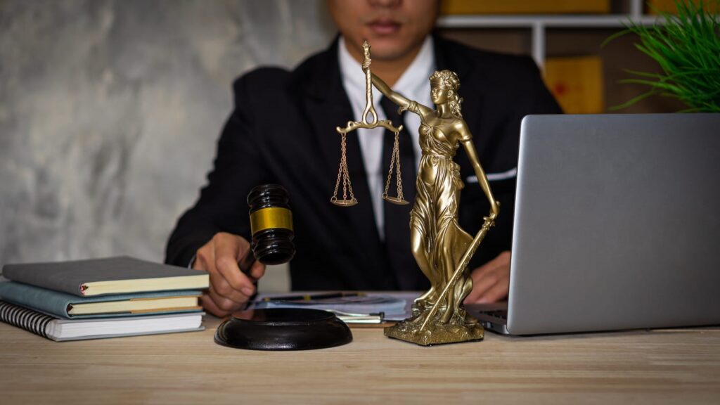 car accident lawyer using a gavel