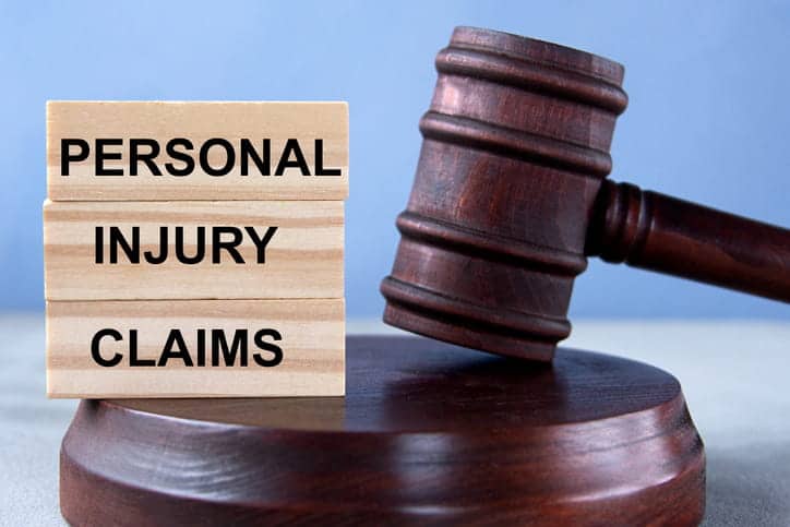 A gavel with blocks that read: "Personal Injury Claims."