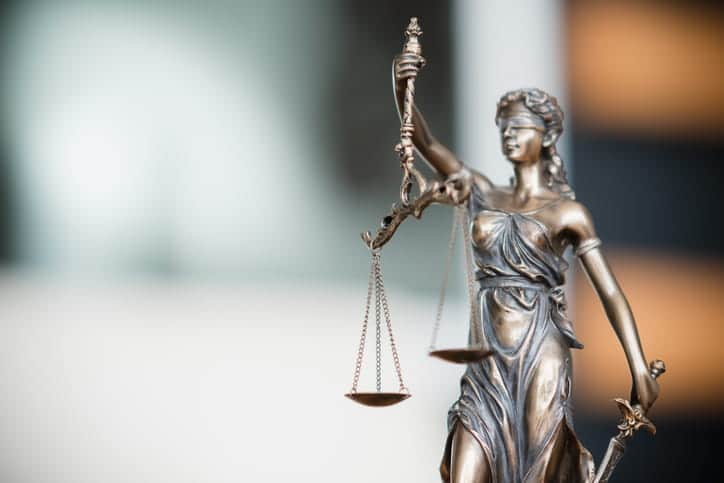 A Lady Justice Statue. 