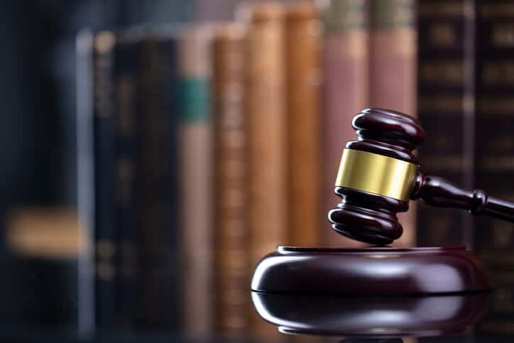 A gavel on a car accident attorney's desk. 