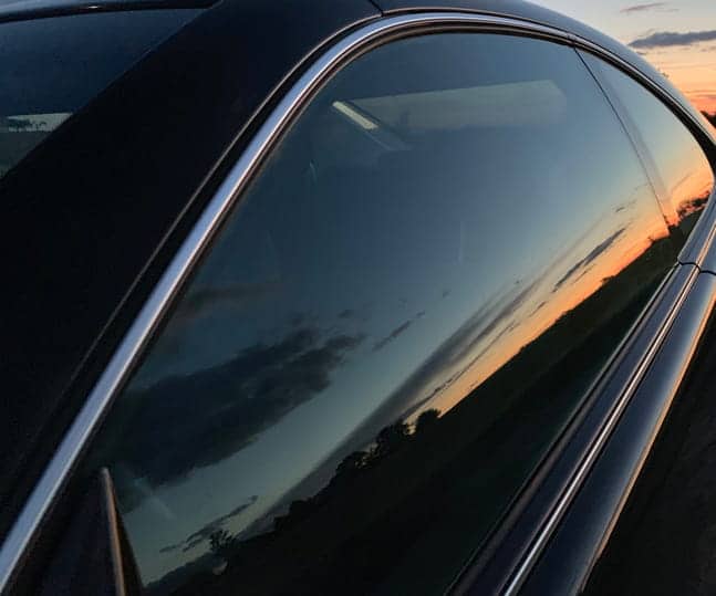 Window Tint On A Car Driver Side Window. 